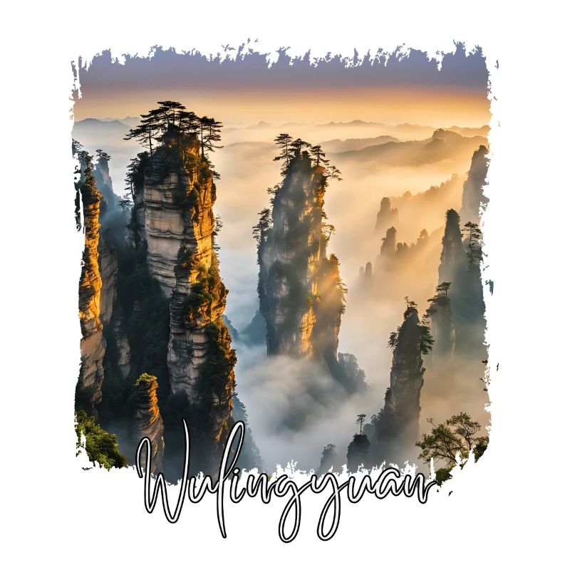 Aquarelle de Wulingyuan, Chine de Wulingyuan