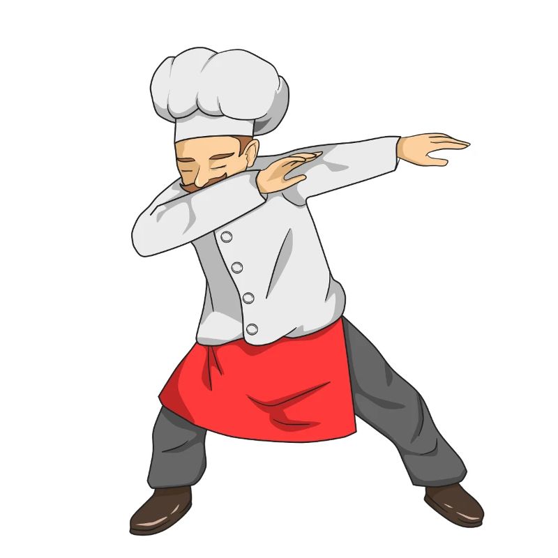Dabbing Chef Funny Cooking Master Culinary Kitchen