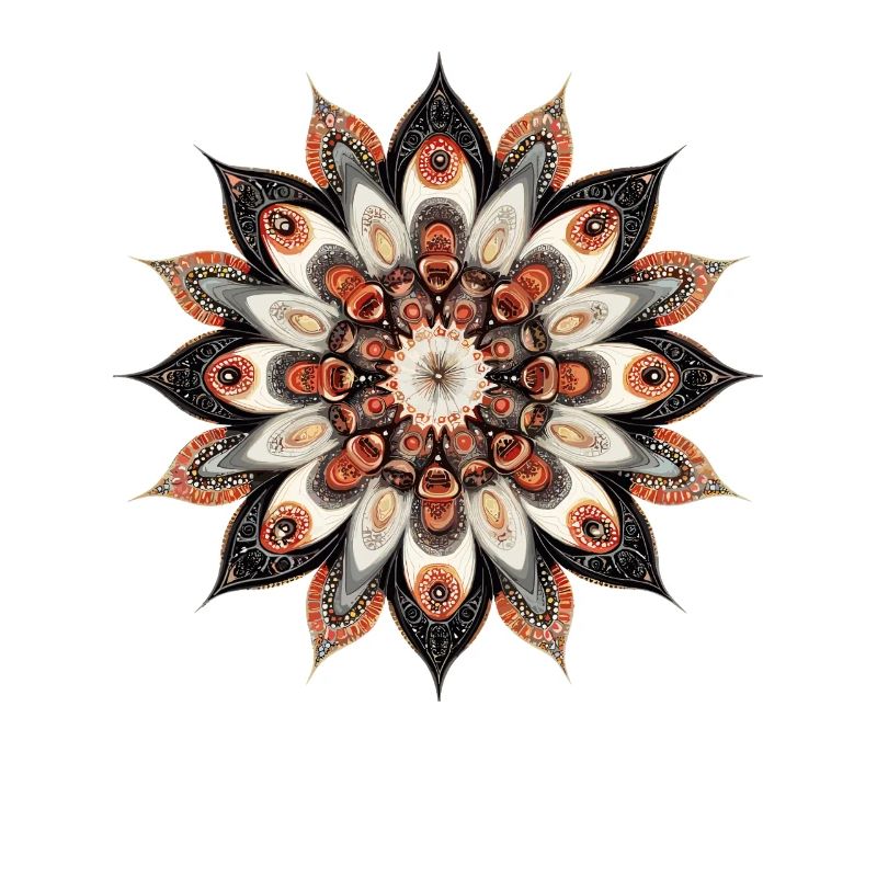 Imprimé de fleurs de mandala chaudes