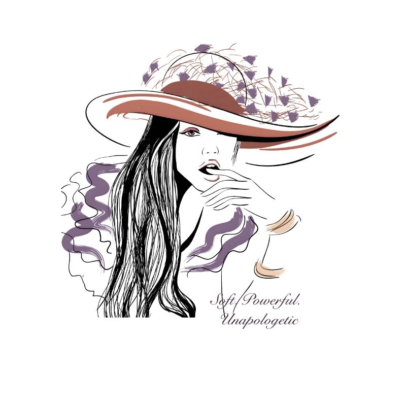 Elegant Lady with Hat Black-Violet Statement