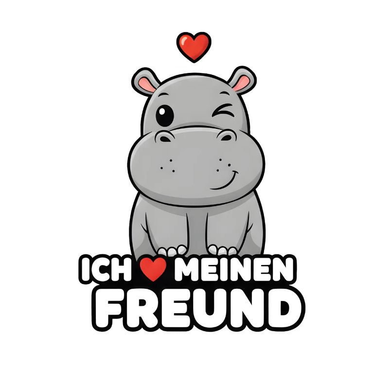 Hippopotame mignon, j’adore mon copain : design