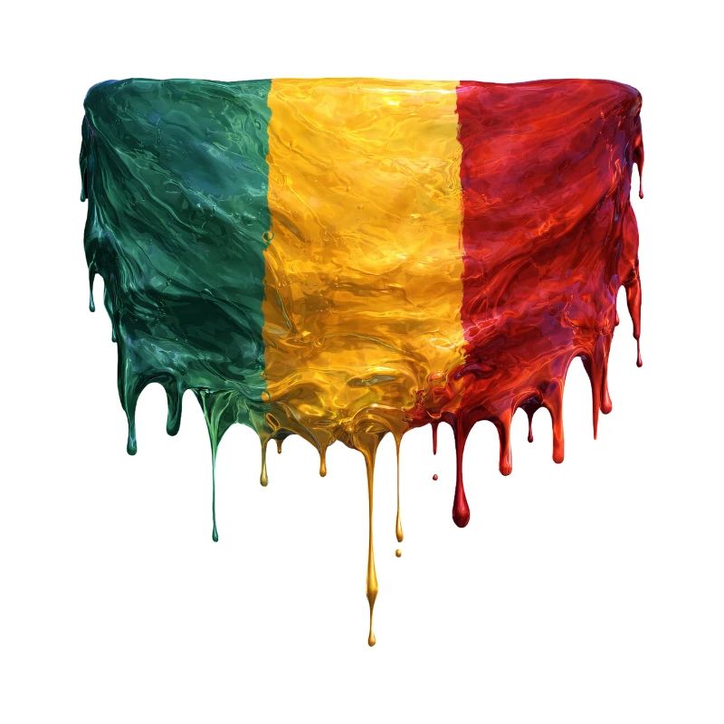 Drapeau du Mali en illustration de goutte