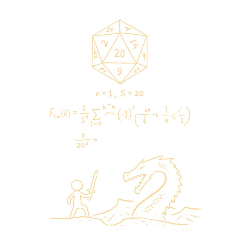 D20 Dice Probability Shirt RPG Nerd Math Fantasy