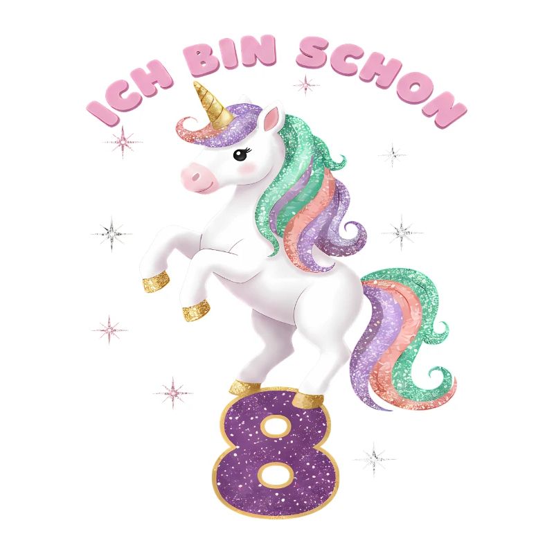 8. Geburtstag Einhorn Mädchen Ich bin schon 8
