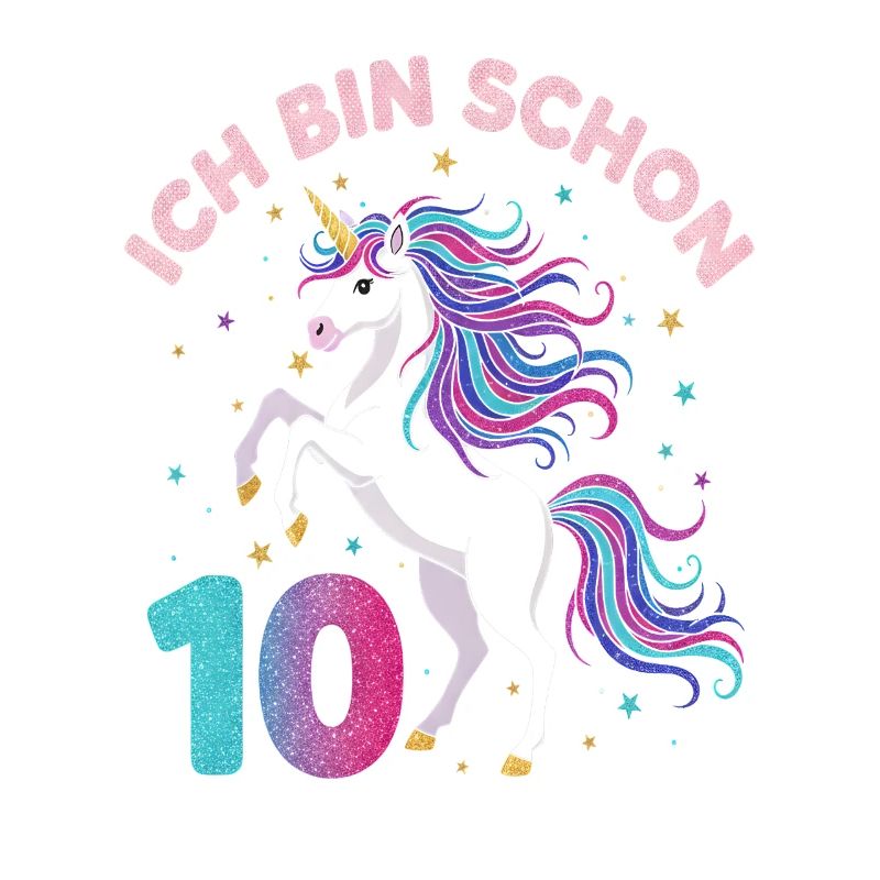 10. Geburtstag Einhorn Mädchen Ich bin schon 10
