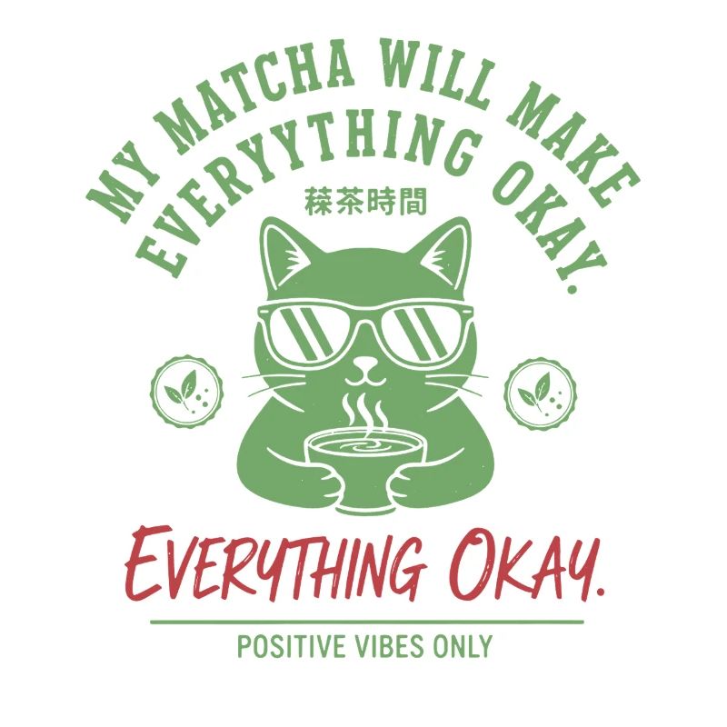 My Matcha Will Make Everything Okay Positive Vibes