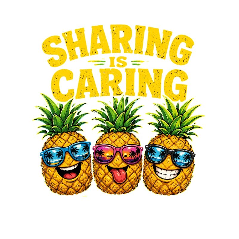 Sharing Is Caring Funny Pineapple With Sunglasses