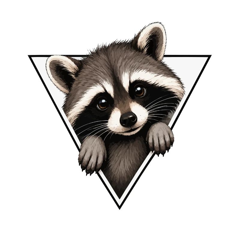Raton laveur en triangle