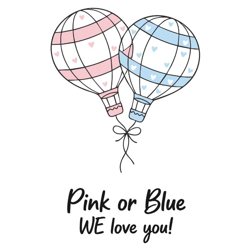 Pink oder Blau Wir lieben dich Babyshower Geschlechterenthüllung