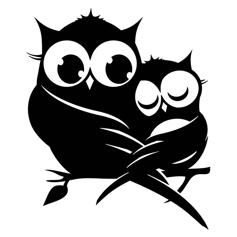 two owls on a branch