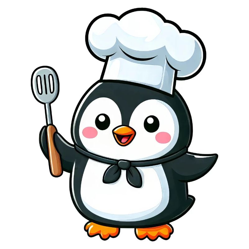 Mignon pingouin Chef bande dessinée conception de bande dessinée