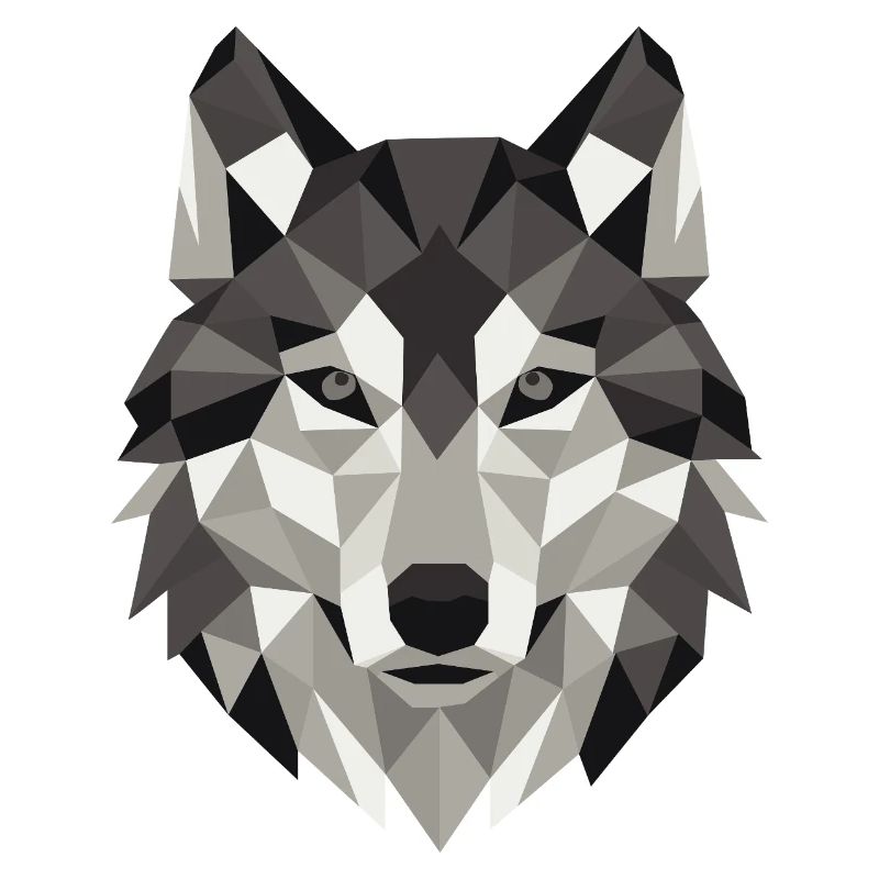 Géométrie Lowpoly de Wolf Head