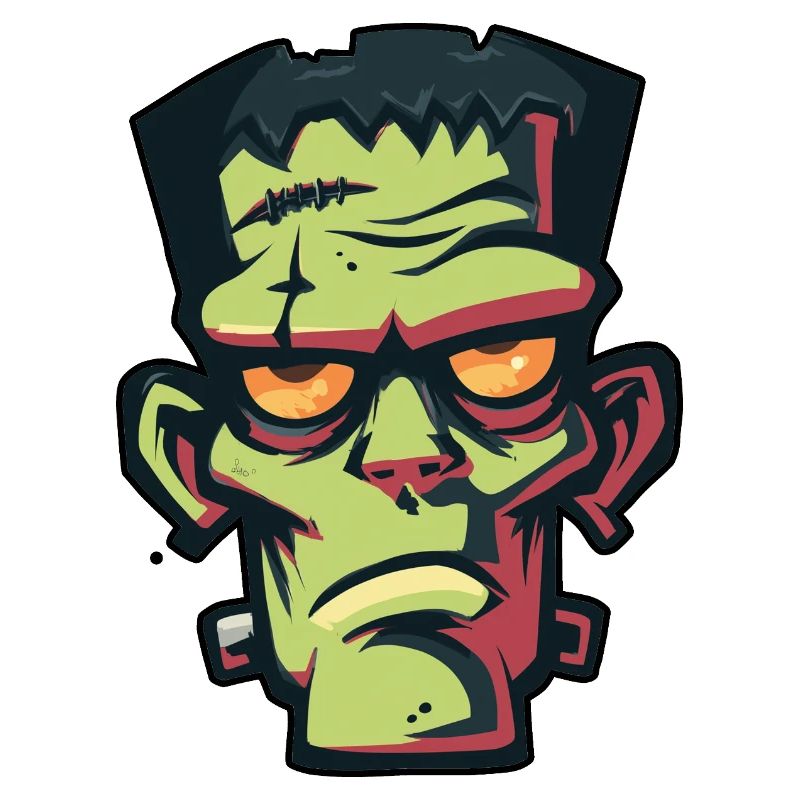 Halloween Zombie Head Drawing