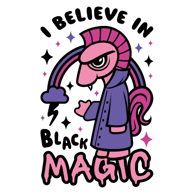 Grumpy Dark Pony Believes in Black Magic