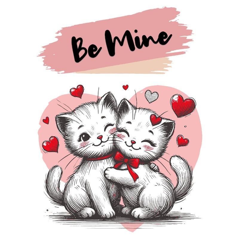 Sois à moi, câlins de chat avec des cœurs