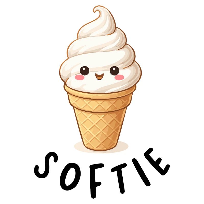 Kawaii Eiscreme auf Waffel