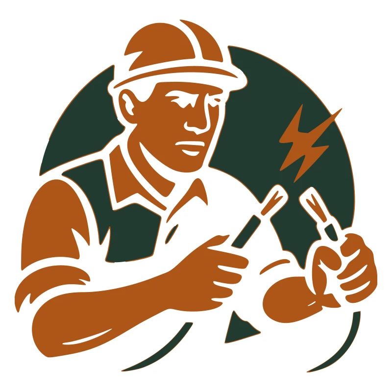 Silhouette d’électricien