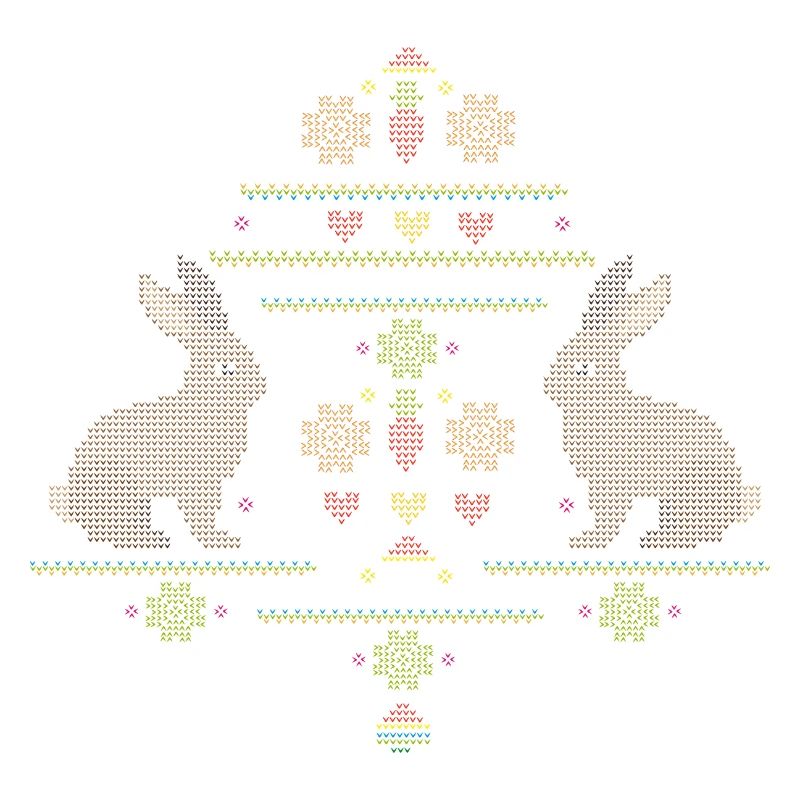 Easter motifs in knitting pattern style for Easter