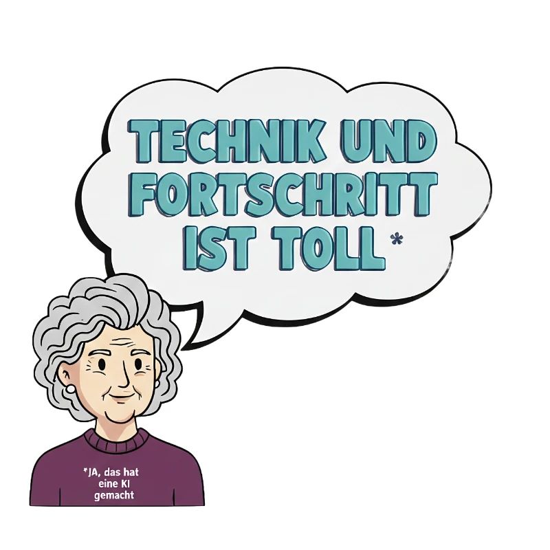 Technikliebe mit Oma Comic