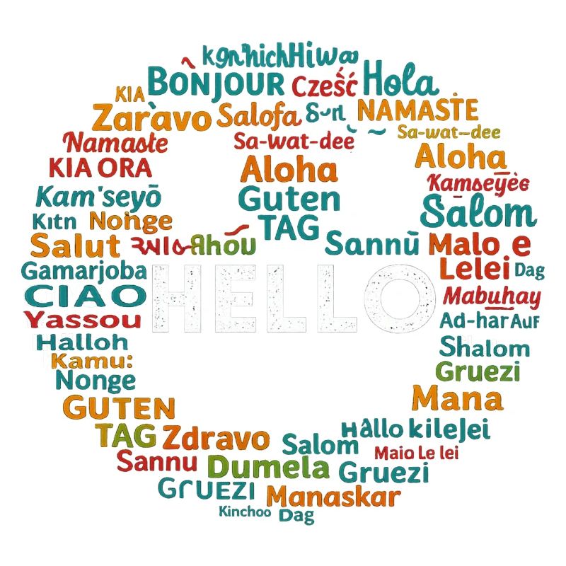 Beginnen Sie mit Hello Different World Language Learning