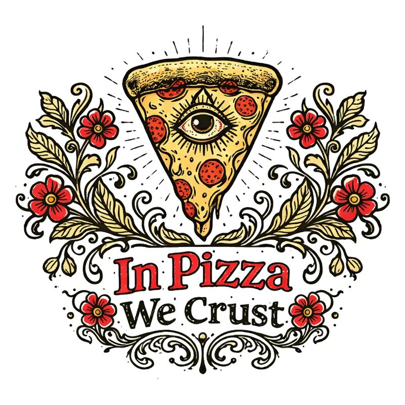 In Pizza We Crust Floral Crest