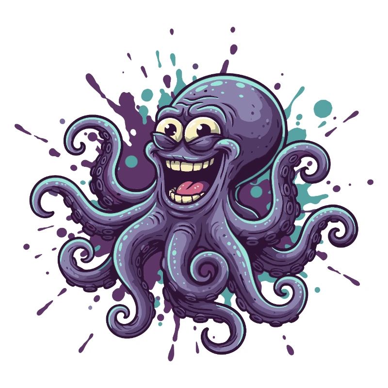 Happy Ink Octopus Graffiti