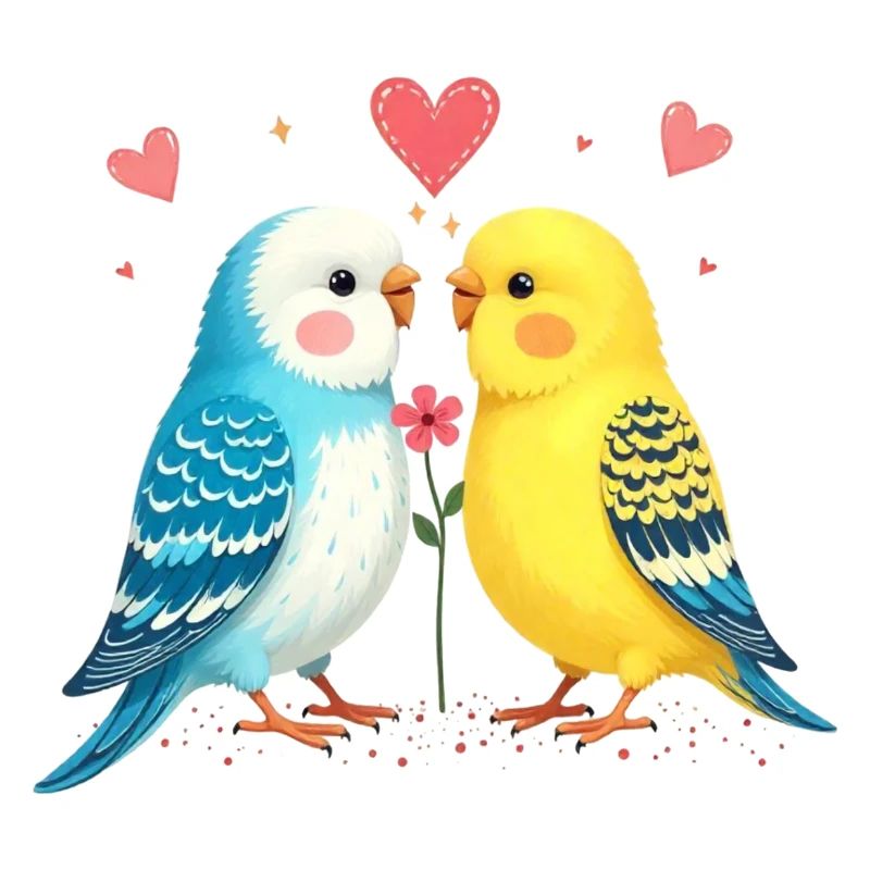 Perruches perruches amoureuses des oiseaux