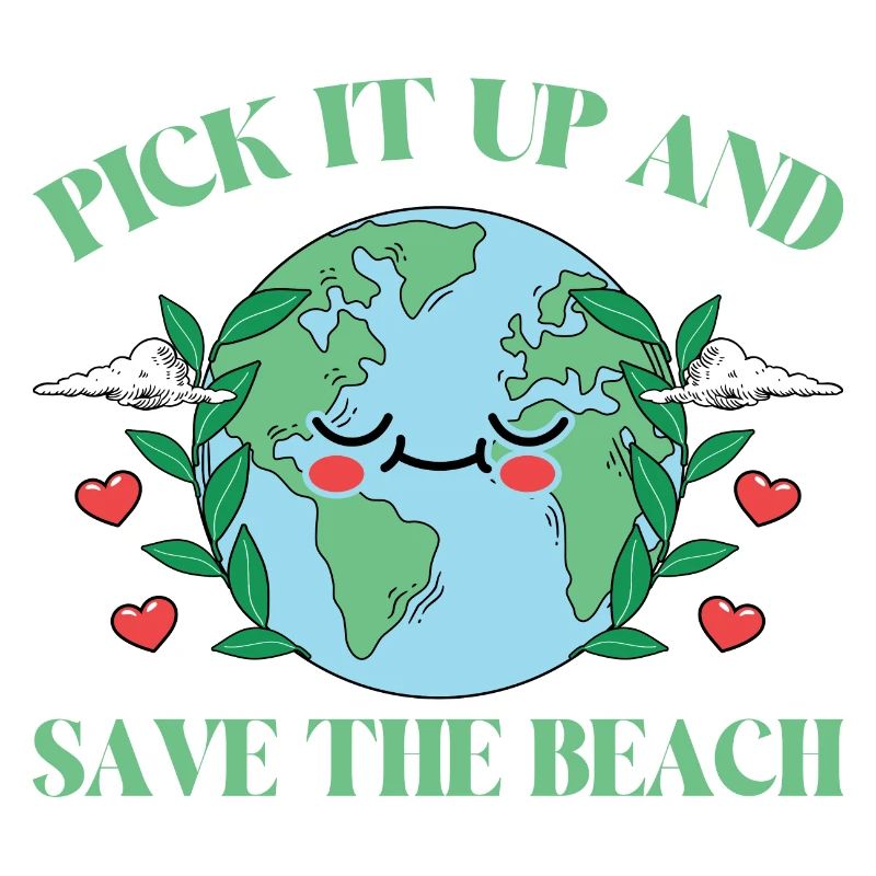 Bathing beach & sea plastic-free against pollution