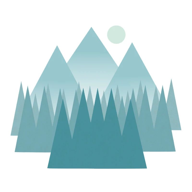 Paysage de montagne astral dans les tons bleus