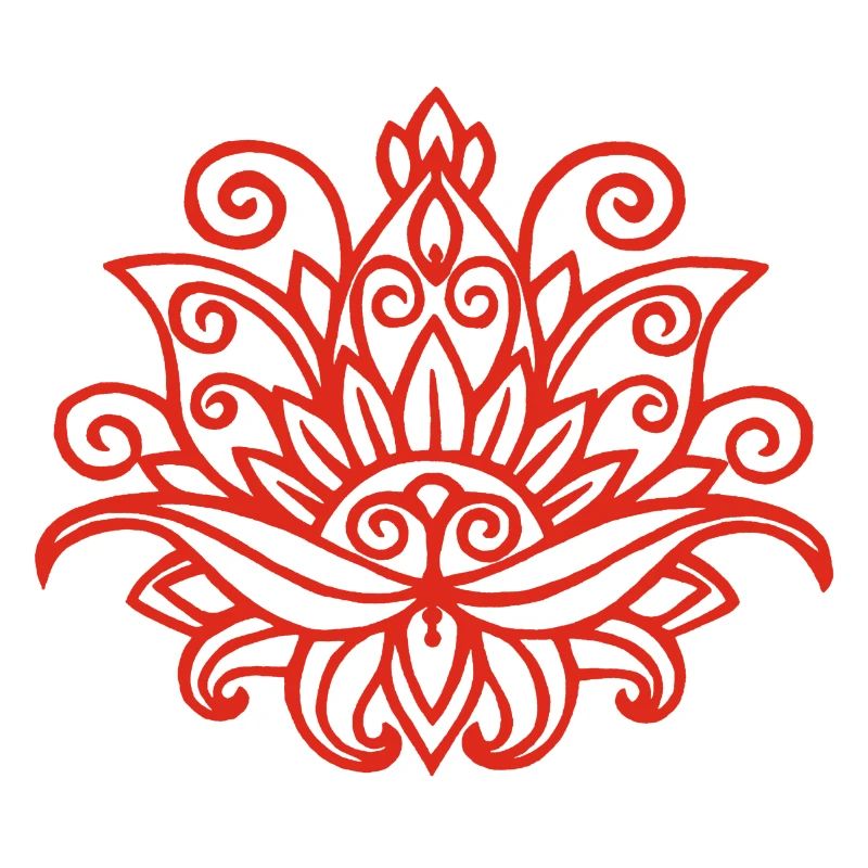 Mandala lotus rouge