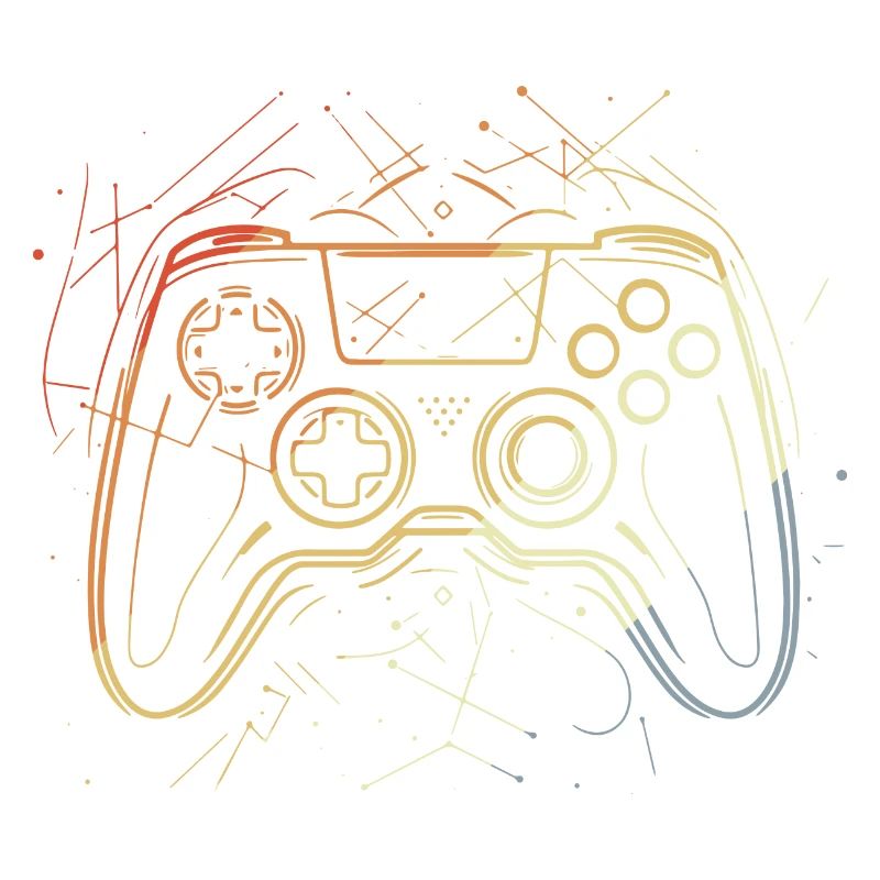 Gaming Controller Sketch Retro