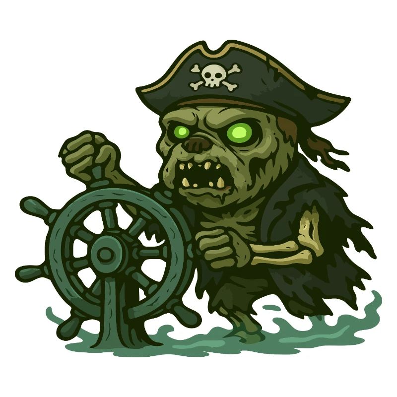 Zombie Pirate Steering Haunted Ghost Wheel