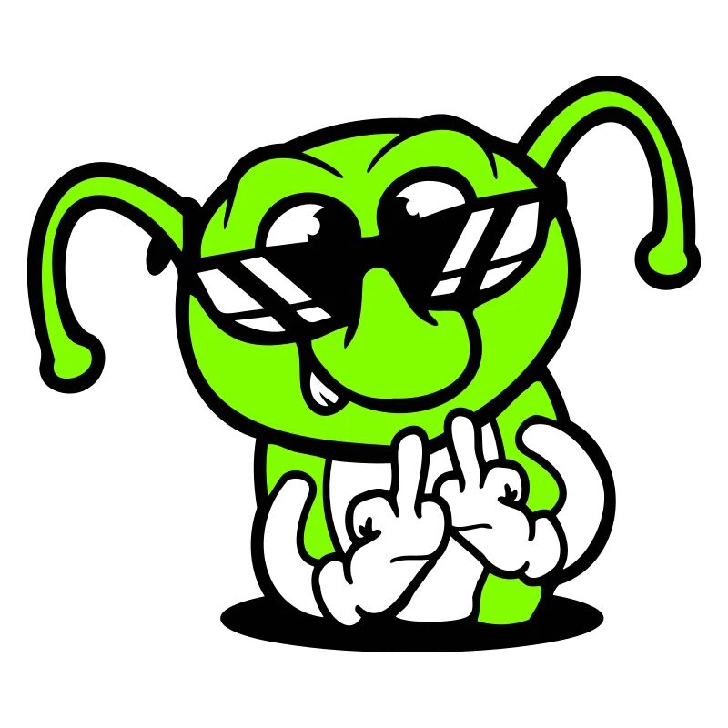 Raupe Mittelfinger Beleidigung Loch Sonnenbrille
