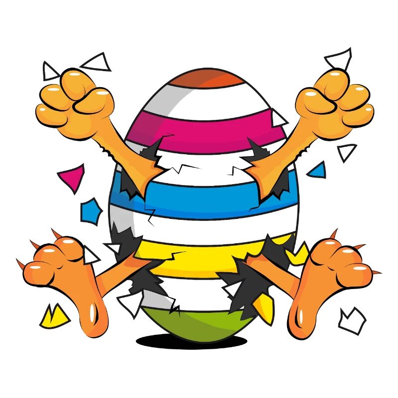Poussin drôle dans un motif de dessin animé Easter Egg