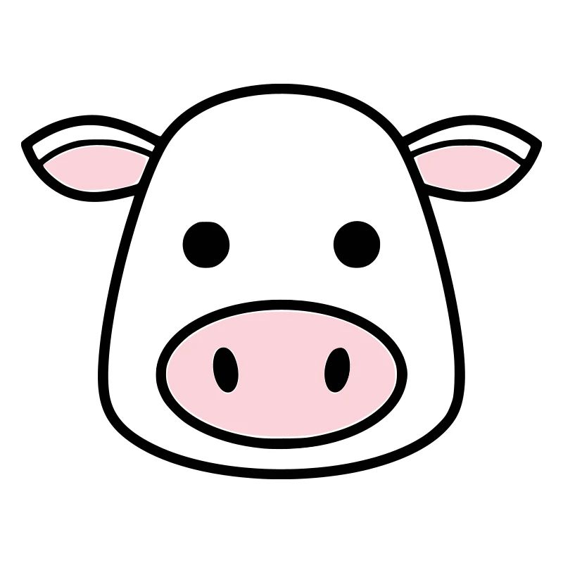Mignonne Tête de Vache Visage Vector de la BD
