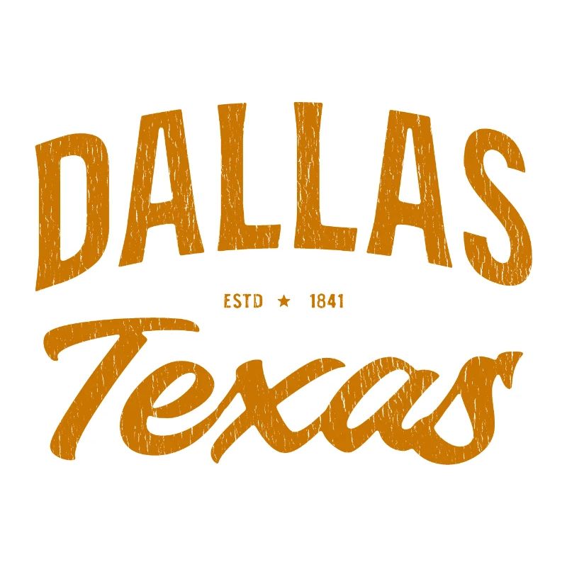 Dallas Texas Vintage Script 1841