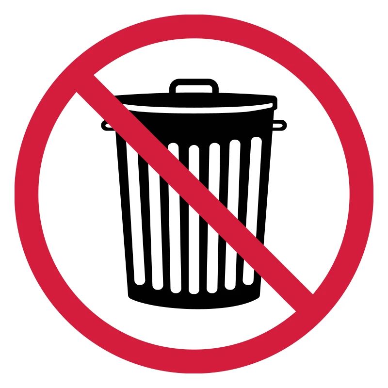 interdit schild zone pas tonne muelle