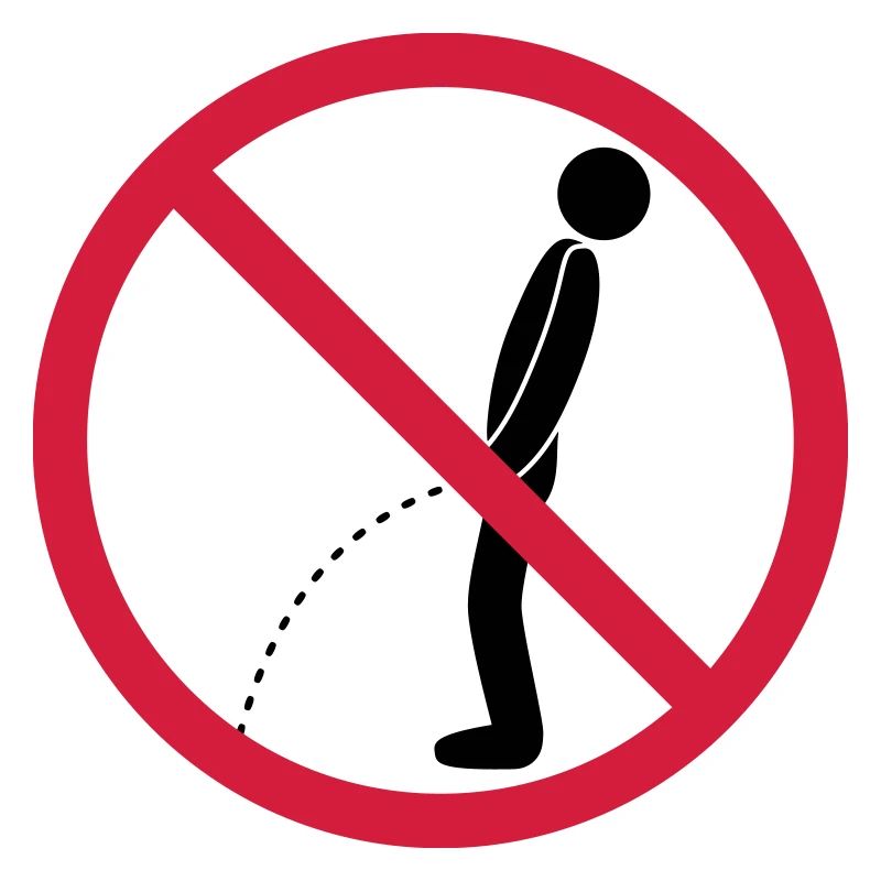 no standing pee prohibited shield pissing loo