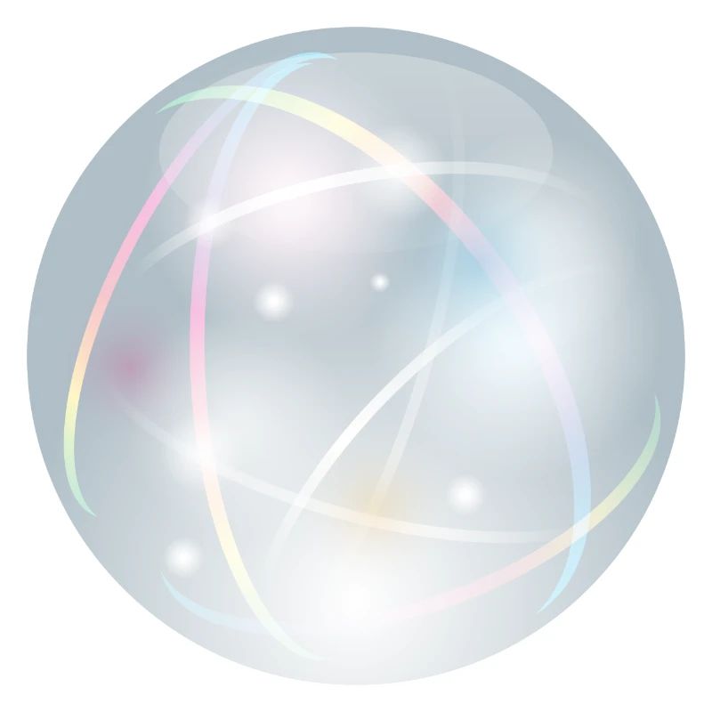 Crystal ball with delicate light reflections in pastel