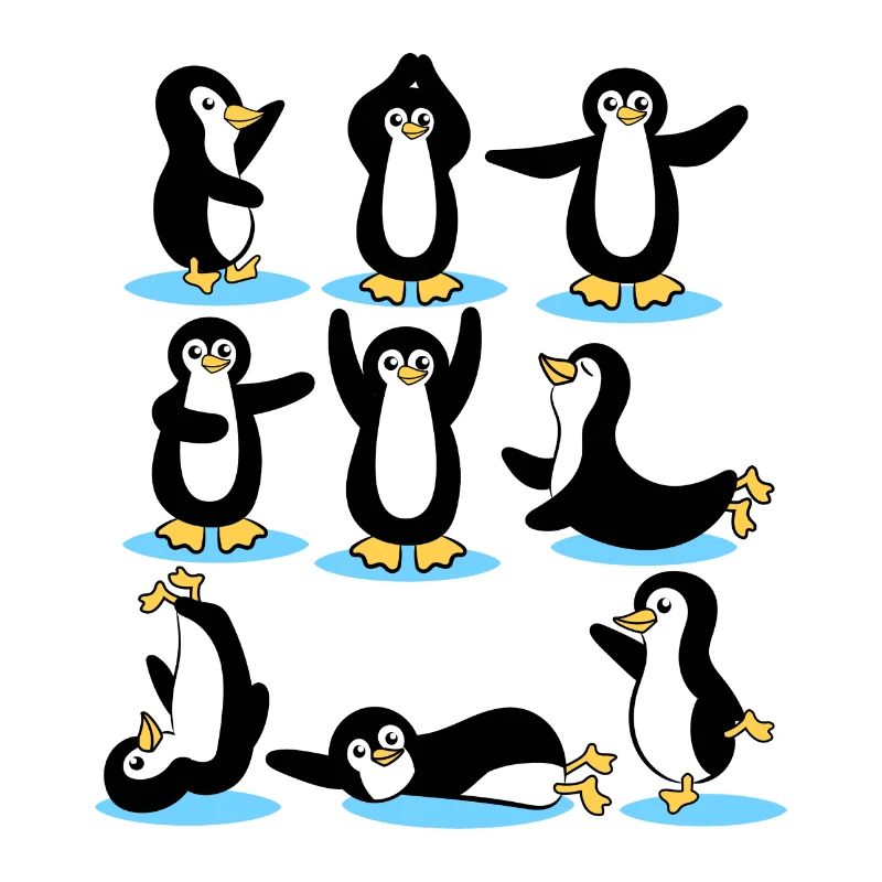 Cool Eislaufen Pinguin Arktis Eis Tier Vogel