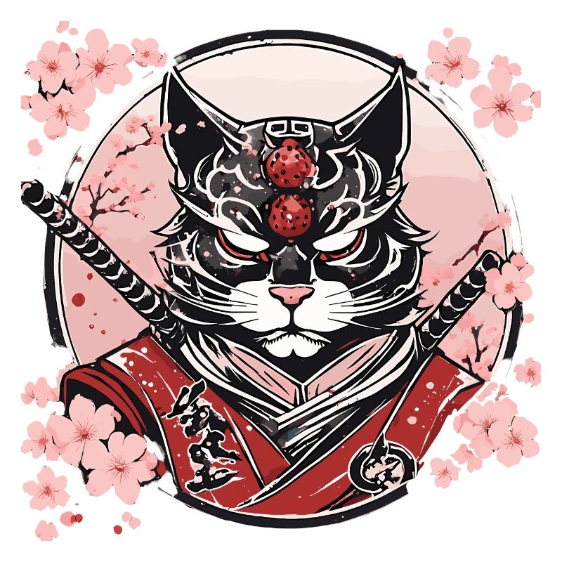 Dämonischer Kawaii Neko Samurai : Katzen-Samurai