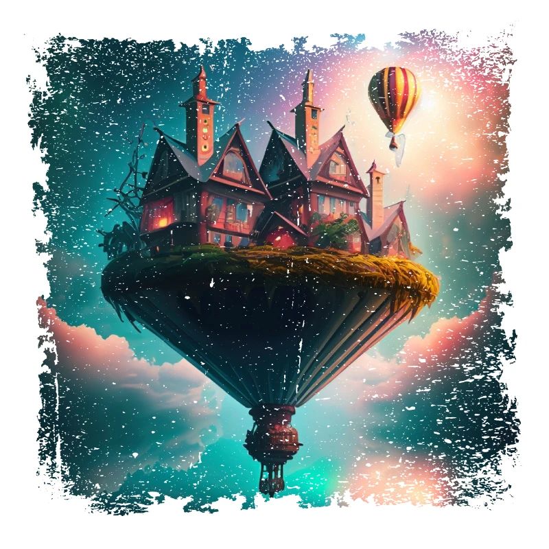 Fantasy schwebendes Dorf