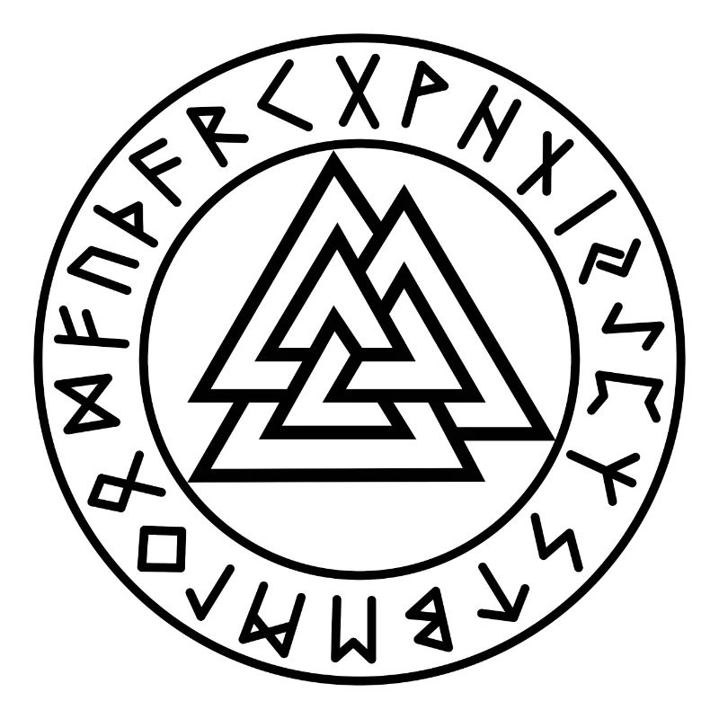 Valknut schwarzer Runenkreis