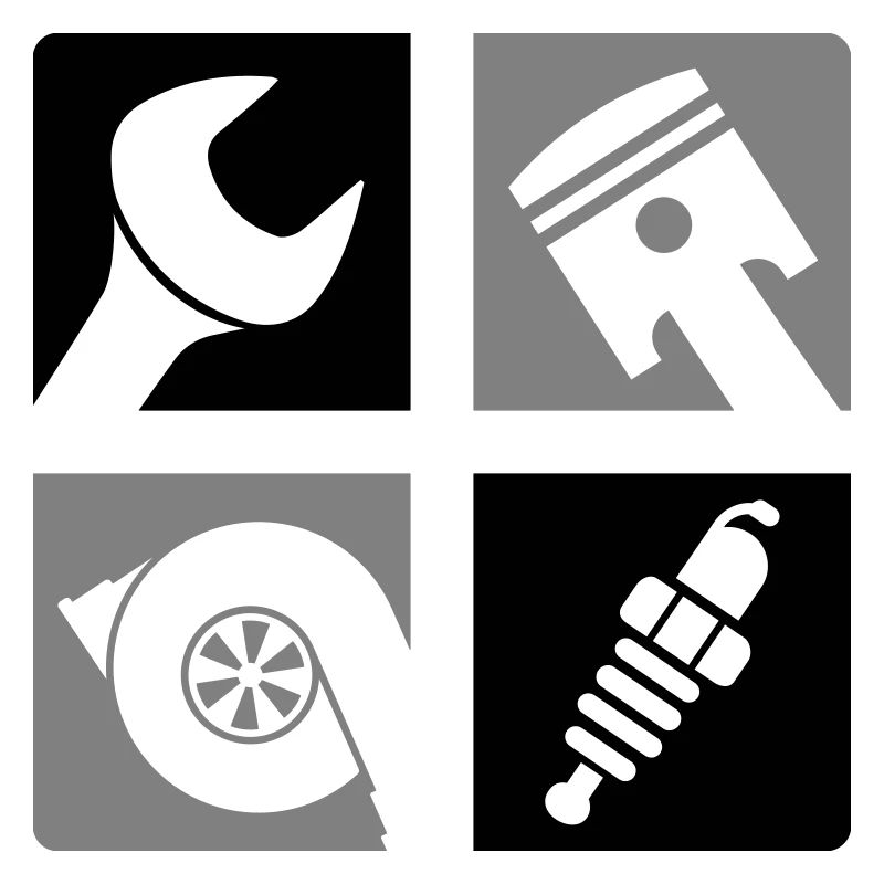 Wrench Piston Turbo Spark Plug Emblem