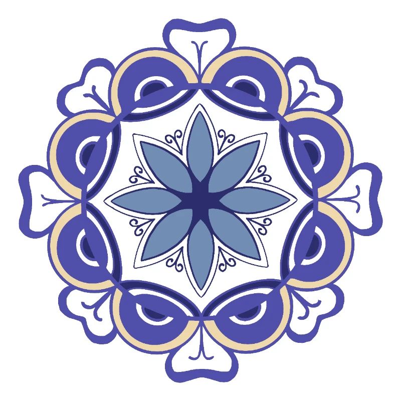 oriental pattern morocco blue tones