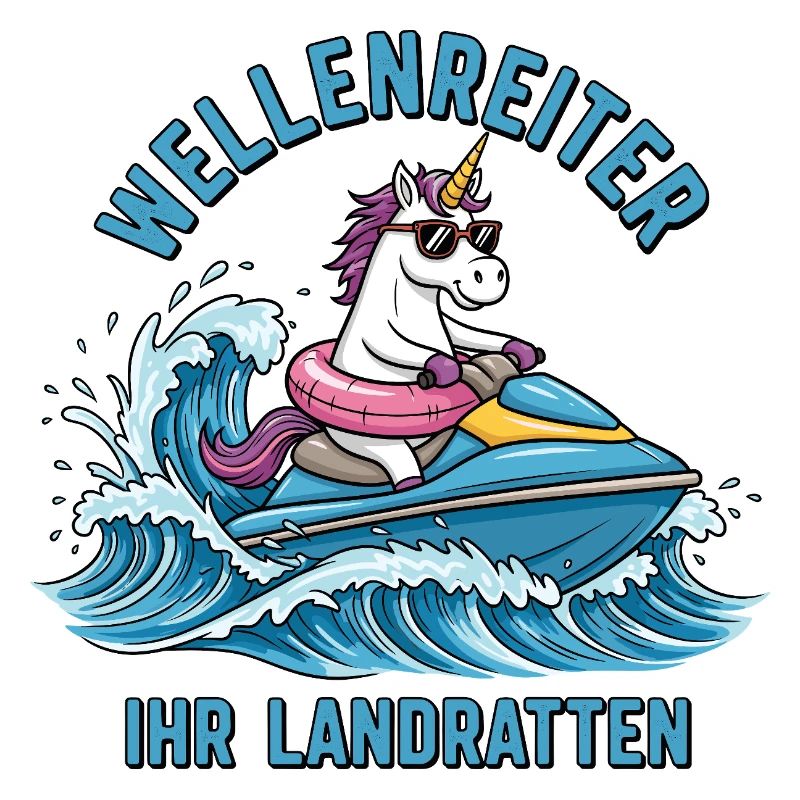 Cooles Jetski Einhorn