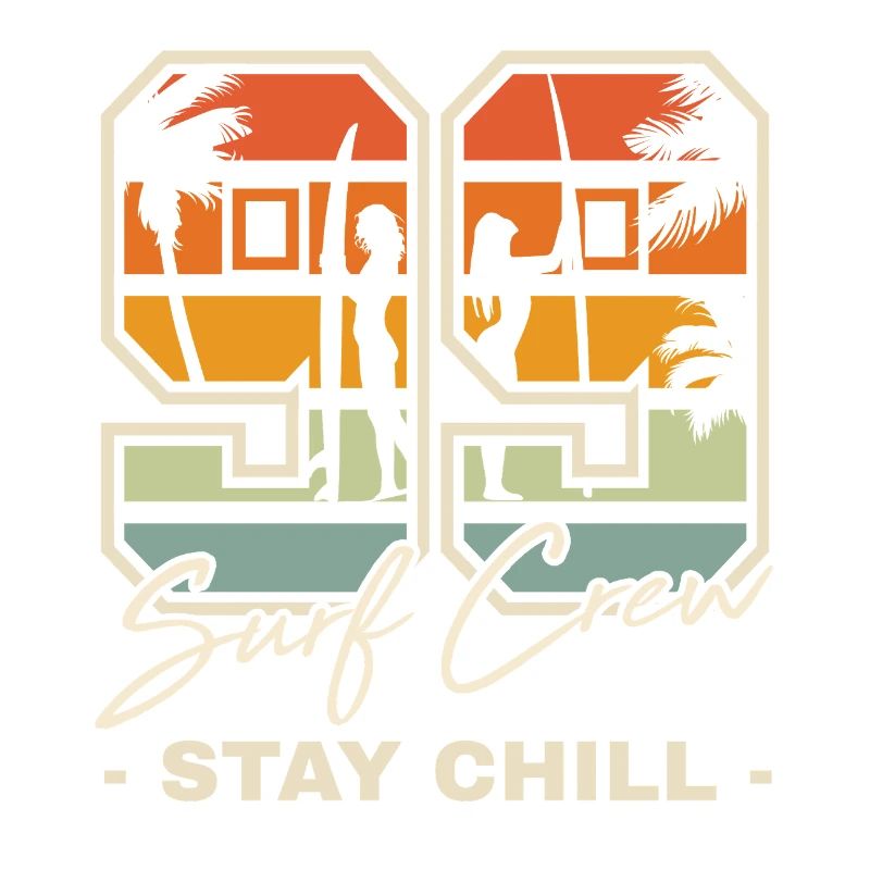 Rétro coucher de soleil Surf Chill Design