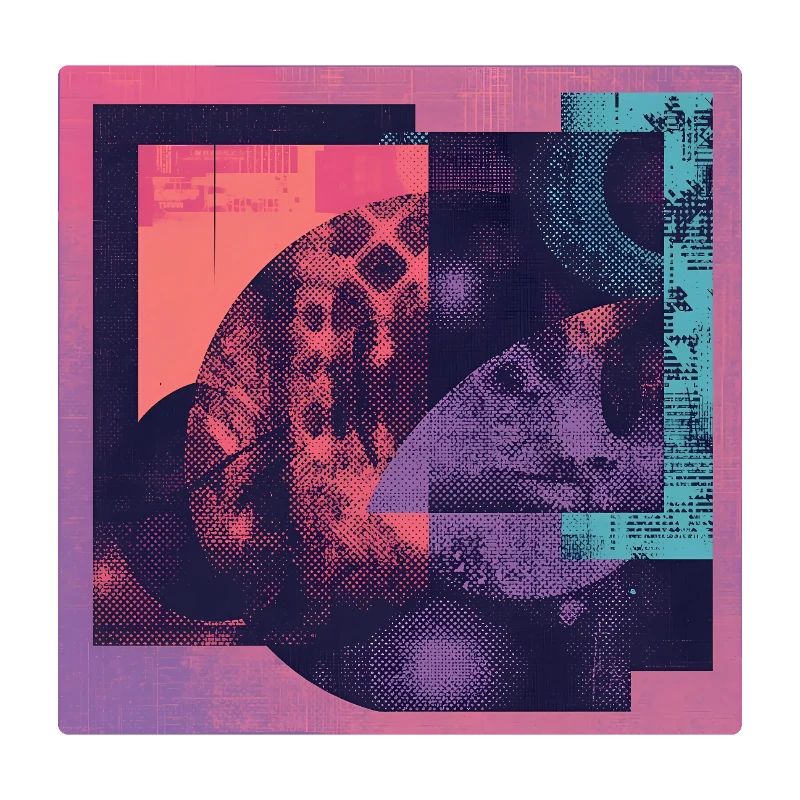 Neon Collage Geometric Pattern