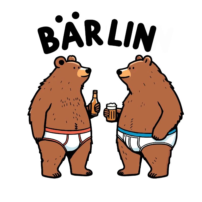Bären Berlin Bärlin Bär Bier Party Unterhose Prost