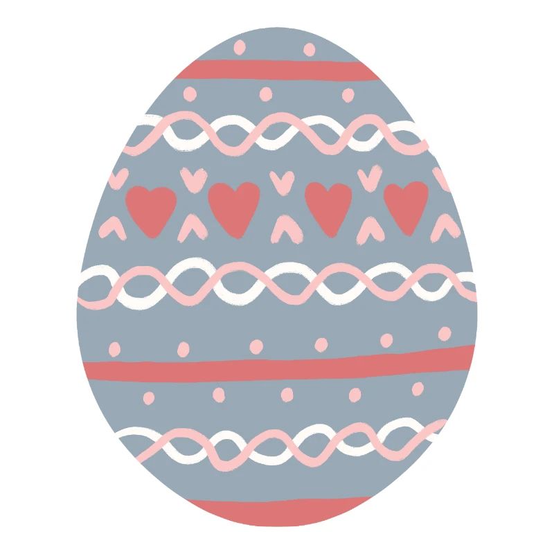 Pastel Hearts Egg Pattern